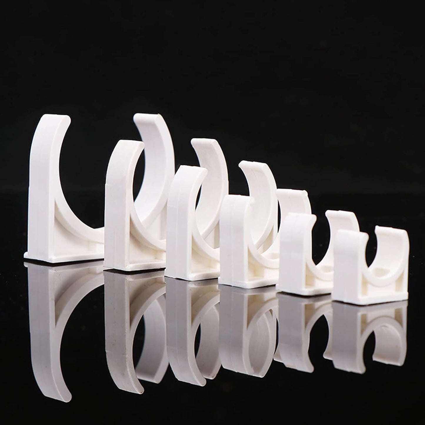 100 Pcs U-Shaped PVC Water 16mm Pipe Clamps Clips, U-Shaped Buckles Fit for 1/2" (16mm) Water Pipes and TV Trays Tubing Hose Hanger Support Pex Tubing (White 16mm)