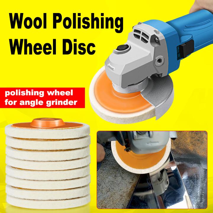 10 Pcs 4.5 Inch Wool Felt Polishing Wheel Disc,Wool Polishing Wheel Disc for 7/8Inch Arbor Angle Grinder, for Metal Aluminum,Stainless Steel, Chrome, Jewelry, Wood, Plastic, Ceramic, Glass
