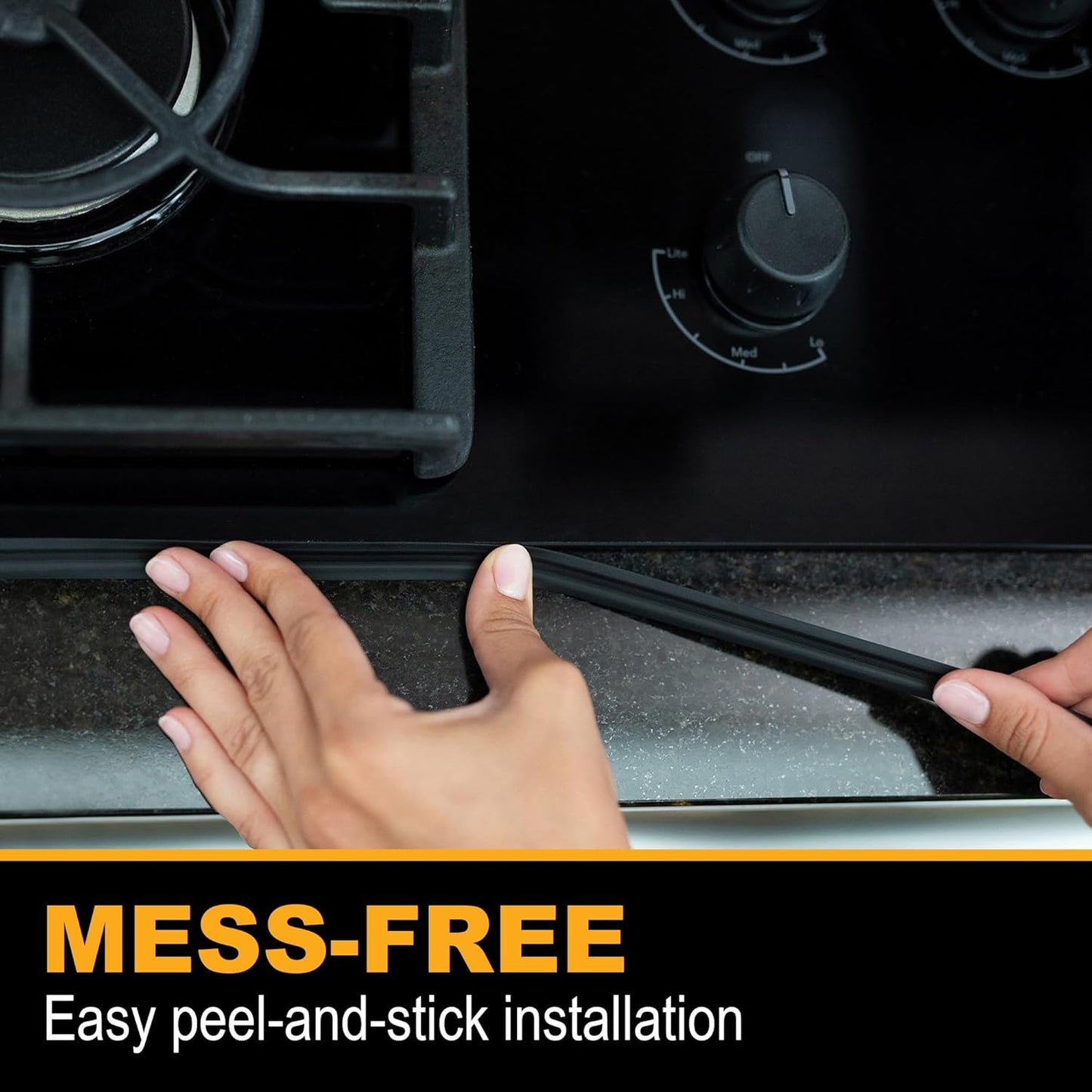 InstaTrim The Original Flexible Trim -10ft Black 3/4" Wide Caulk Tape - Adhesive Trim with Many Uses Including Caulking for Bathtubs, Sinks, Counters, Tile, Floors - Made in USA