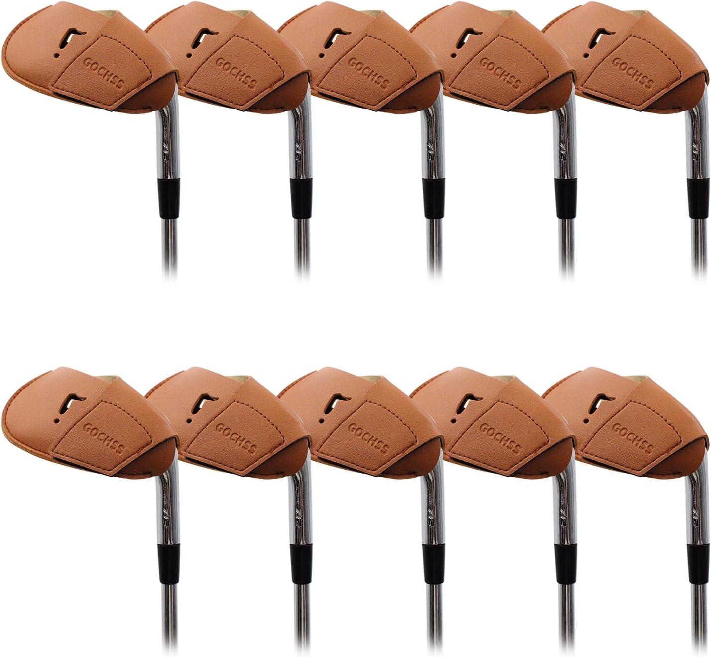 I Golf Iron Headcovers 10pcs PU Fit Both Right-Handed Clubs Golf Club Protector for Titleist Callaway Ping Taylormade Fit More Brands Golf Iron.