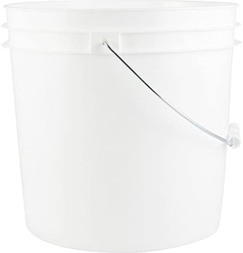 House Naturals 2 Gallon Food Grade BPA Free Bucket Container with Screw on White Lid (Pack of 2) Made in USA Container (White)