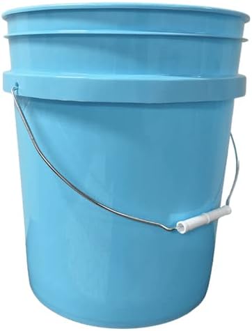 House Naturals Baby Blue 5 gal Food Grade Plastic Bucket Pail Container with Lid (Pack of 3) Made in USA
