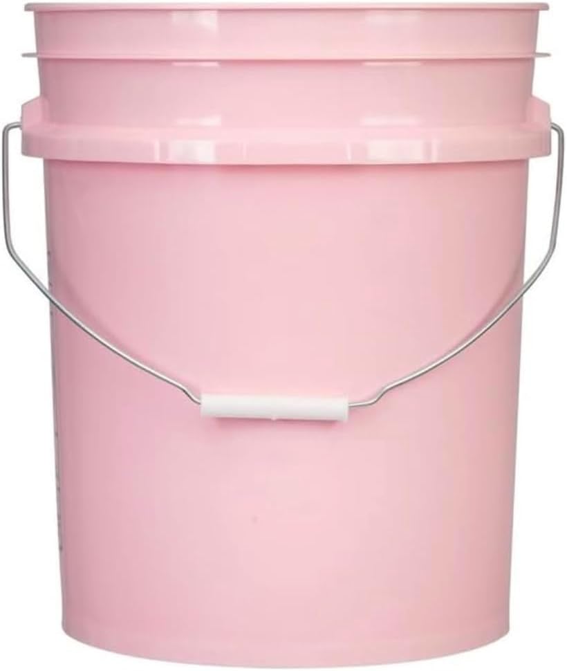 House Naturals 5 Gallon Premium HPDE Plastic Bucket - Made in USA Food Grade Storage Container, BPA Free All Purpose Pail (5, Pink)