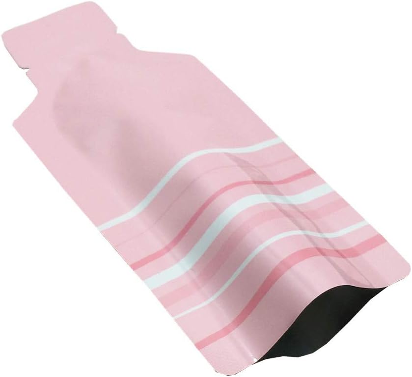 100 Pack 1.97x4.3 inch Heat Seal Sample Mylar Packets for Portable Travel Toiletries Empty Disposable Liquid Shampoo Pouch Single Serving Coffee Powder Condiments Food Storage (Pink)