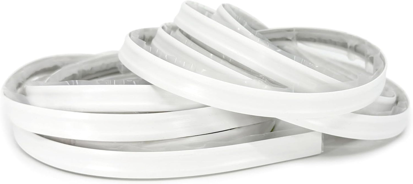 InstaTrim New & Improved Self-Adhesive Caulk Trim, 1/2" x 10', 2-Pack, Flexible, Waterproof, Stain Resistant for Bathroom, Floors, Walls, DIY Project, White