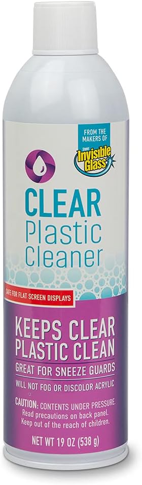 Invisible Glass 91014 Clear Plastic Cleaner - Cleans and Protects Plastic on Electronics, Appliances, Eyewear, Cars, Trucks, RVs, Boats & More - Helps Prevent Fog and Static - 19 oz