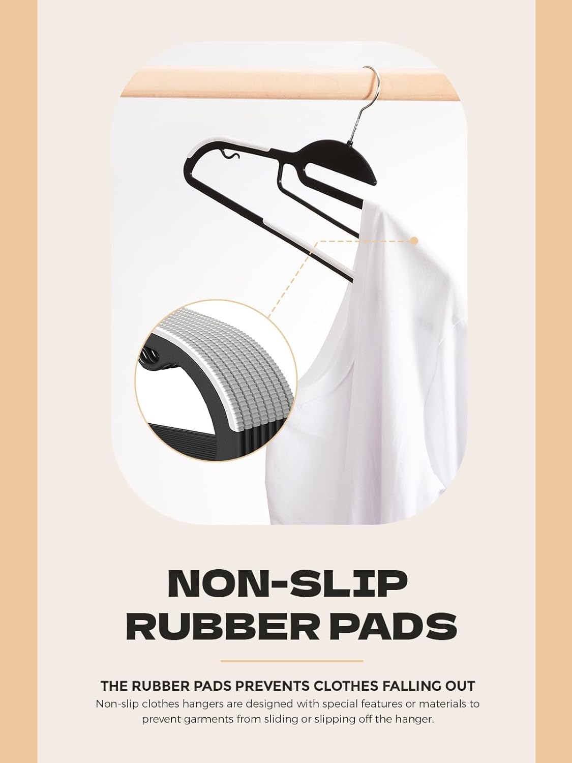 HOUSE DAY Black Plastic Hangers 30 Pack, Slim Space Saving, Non Slip Clothes Hangers with Rubber Pads, Sturdy Heavy Duty Coat Hanger for Closet, S-Shaped Hanger for Shirt, Suit, Pant, Skirt