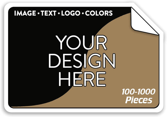 100 Custom Vinyl Stickers - Upload Your own Image, Text, Design, Logo - Personalized Logo Labels for Handmade, Packaging, Bottle, Jars, Candle, Brand Stickers (Brown, 3x2)