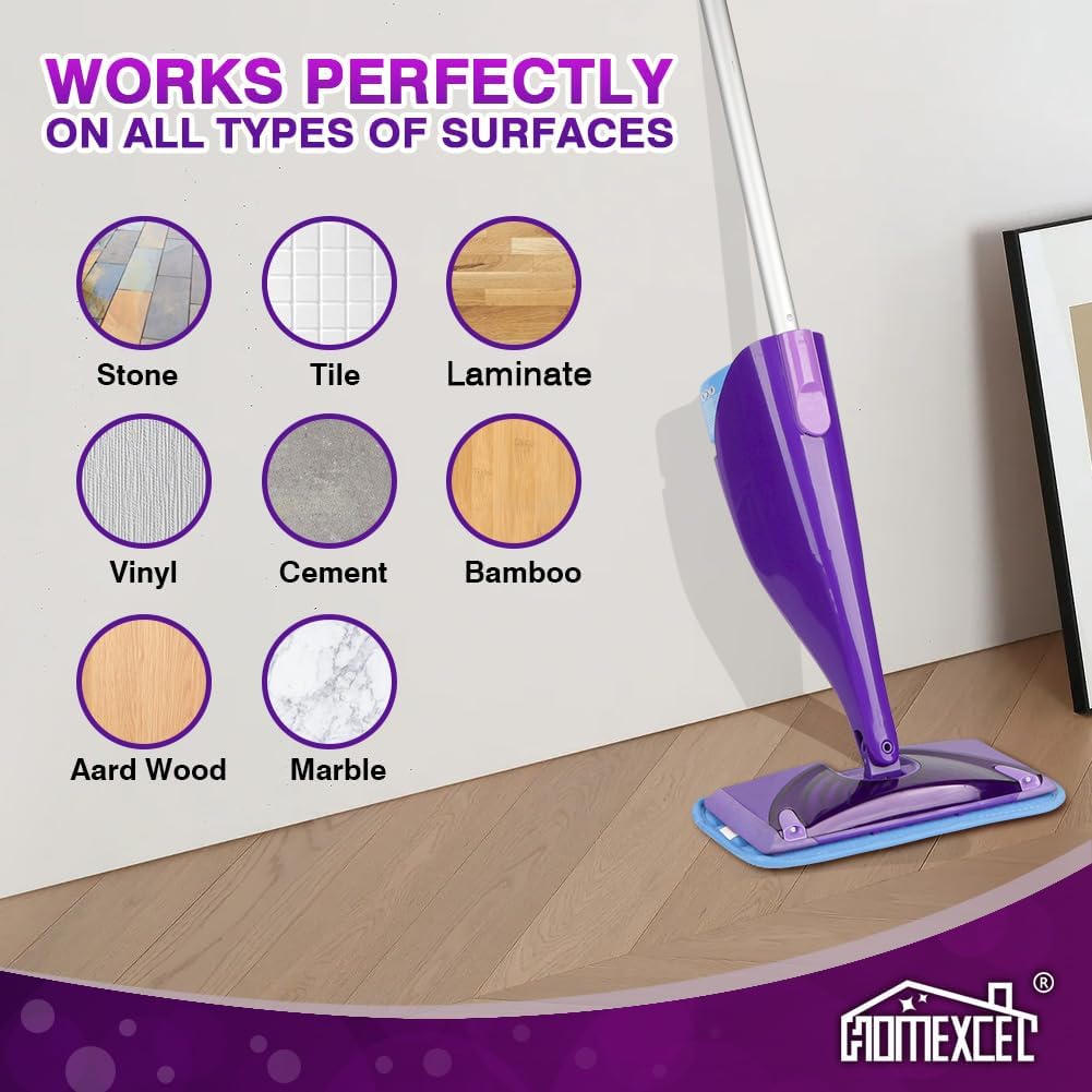 HOMEXCEL Reusable Mop Pads Compatible with Swiffer WetJet (8 Pack) - 12-inch Microfiber Mop Pads Wet Jet Refills for Wet Mopping Cloths - Hardwood Floor Cleaning