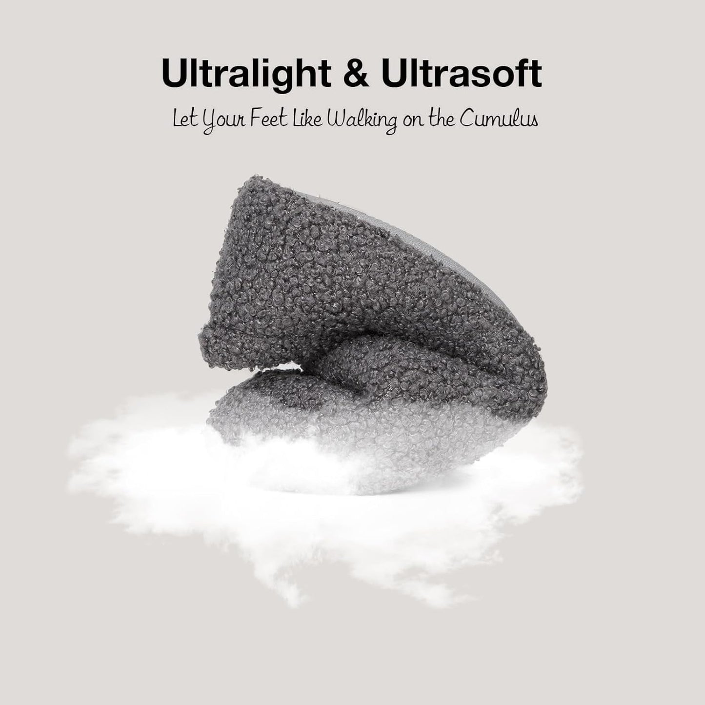 HomeTop Women's Fuzzy Curly Fur Memory Foam Loafer Slippers with Polar Fleece Lining