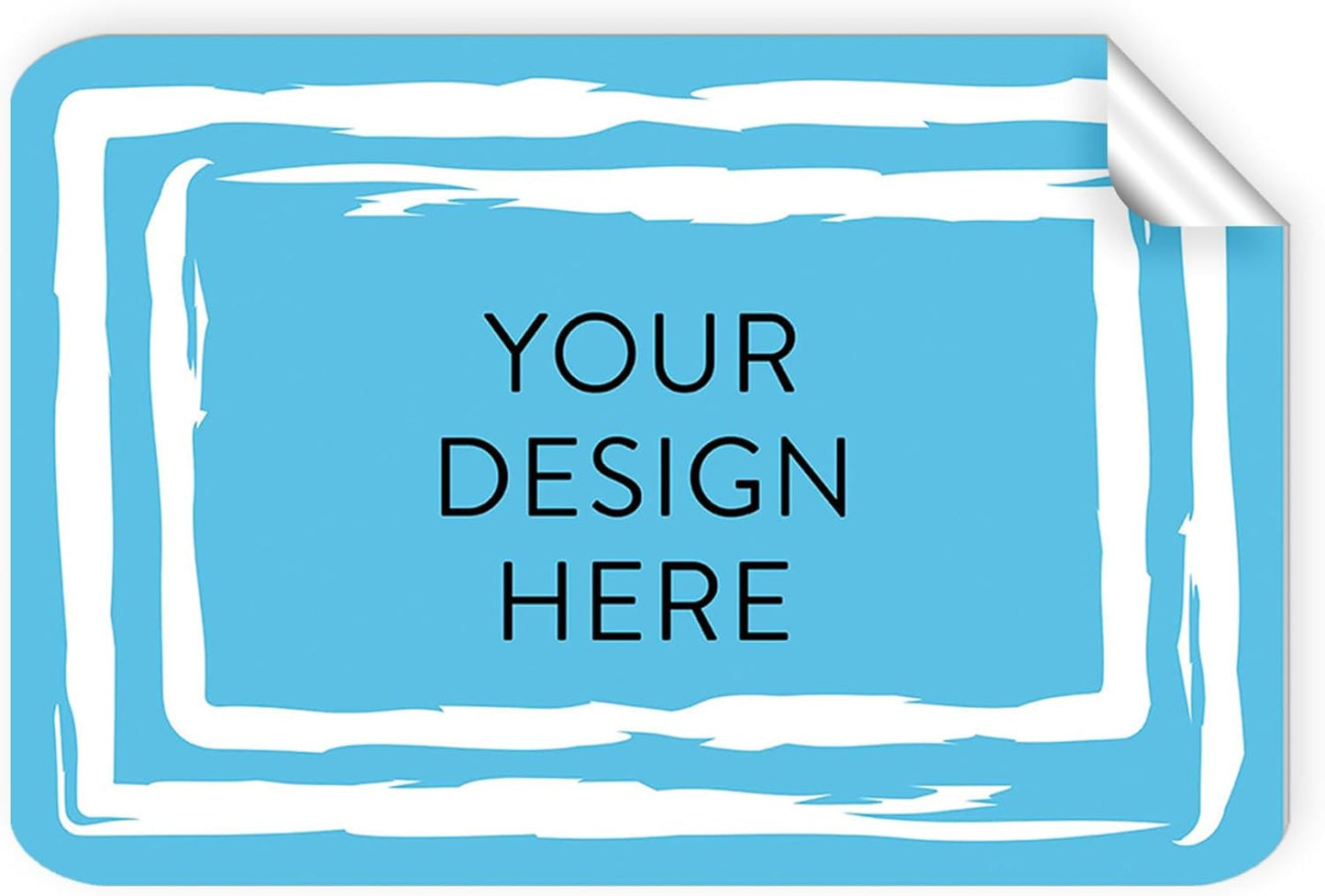 100 Custom Vinyl Stickers - Upload Your own Image, Text, Design, Logo - Personalized Logo Labels for Handmade, Packaging, Bottle, Jars, Candle, Brand Stickers (Blue Swirls, 4x2)