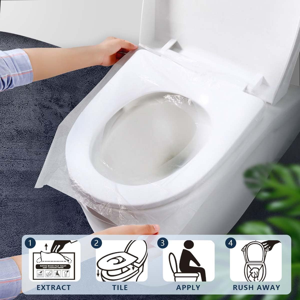 1 Pack (250 Pieces) Disposable Toilet Seat Covers Flushable Paper Toilet Seat Cover for Bathroom, Hotels, Travel, Kids or Adults