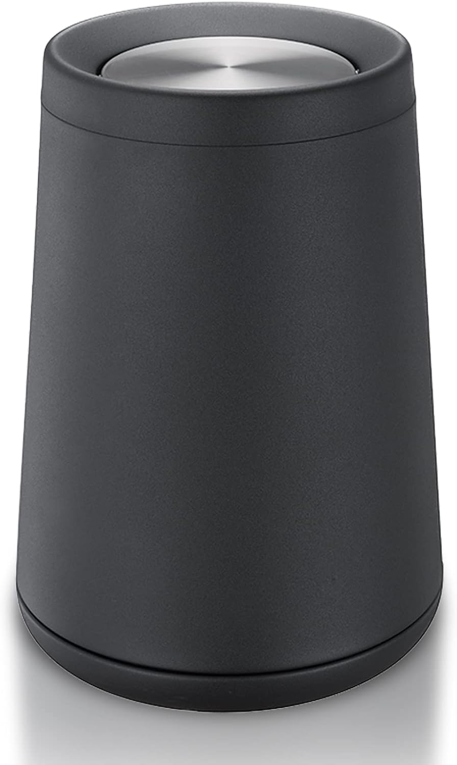 Household Swing Black Bathroom Trash Can，Brushed Stainless Steel，10 L/3 Gallen，Garbage Can with Flipping Lid， for Indoor or Commercial Use, Kitchen,Modern，Living Room,Bedroom