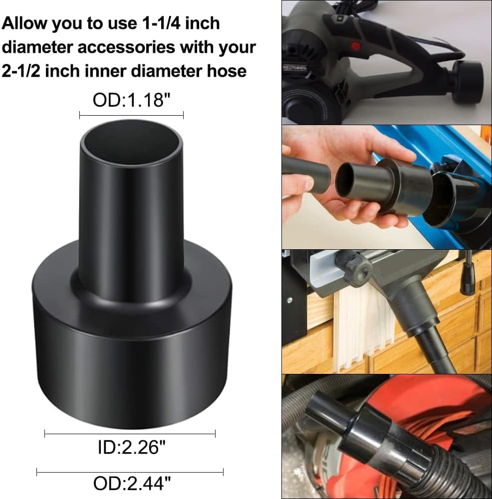 10 Pcs Universal Vacuum Attachments for Shop Vac Accessories - 2 1/2" to 1 1/4" and 1 7/8" to 1" Vacuum Hose Adapter Kit, Vacuum Brush Attachment Flexible Crevice Tool, Vacuum Extension Wand