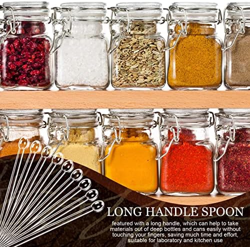 Honeydak 1/32 Teaspoon Micro Scoops 150 Milligram Mini Measuring Spoons Tiny Little Plastic Scoop for Measuring Cosmetics, Powders, Glitter and Seasoning(Clear, 48 Pieces)