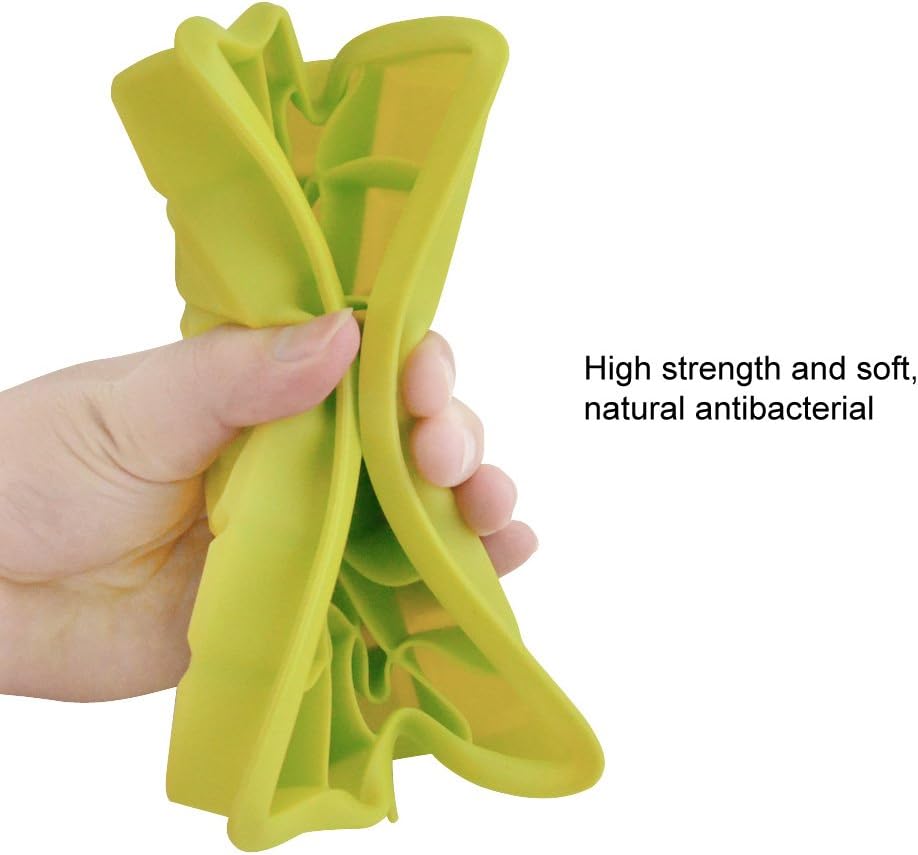 Ice Cube Tray, Silicone Square Ice Trays Easy Release Stackable Ice Cube Mold with Removable Lid, 24 Cavity (2 Pack, Green)