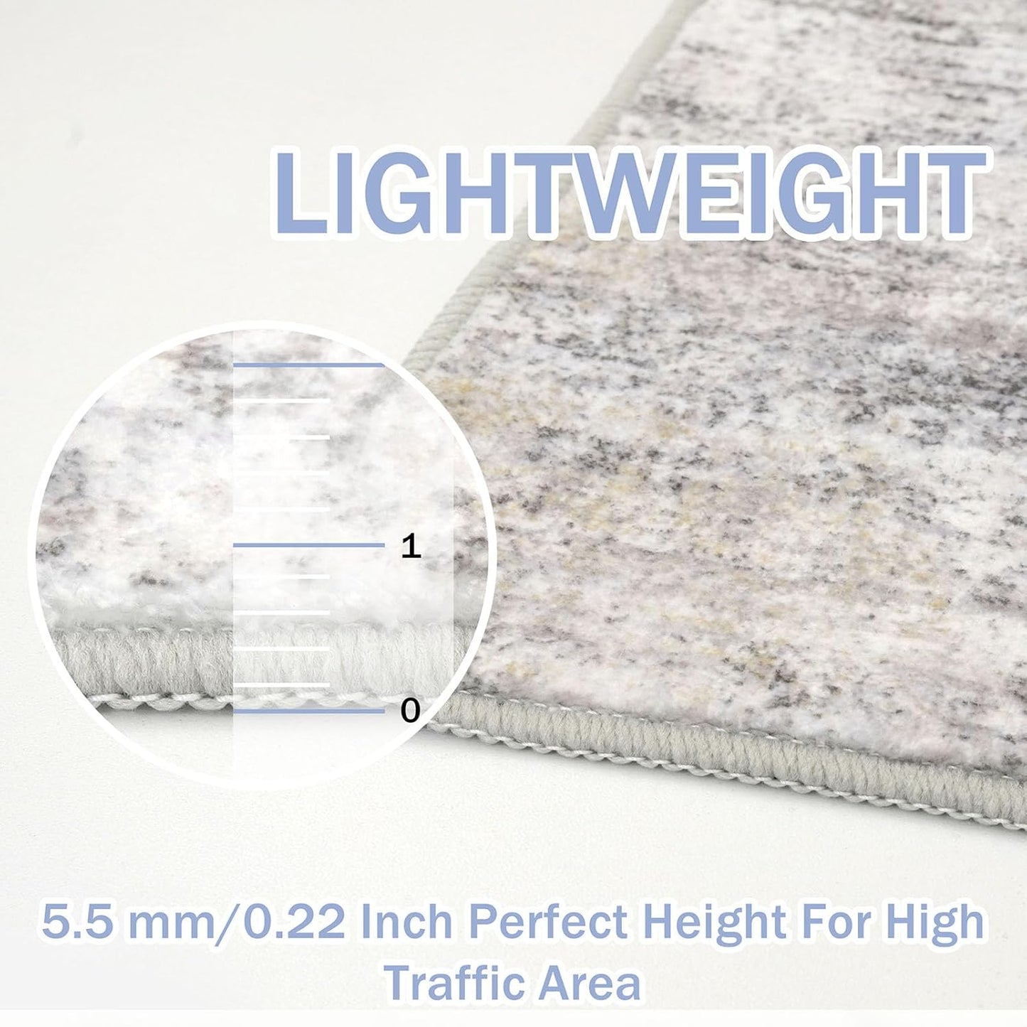 IOHOUZE Abstract Runner Rug 3x16 Ft Washable Runners for Hallways, Non Slip Kitchen Runner Printed Faux Wool Entryway Runner Indoor, Modern Abstract Floor Carpet for Hall Stair, Grey Beige