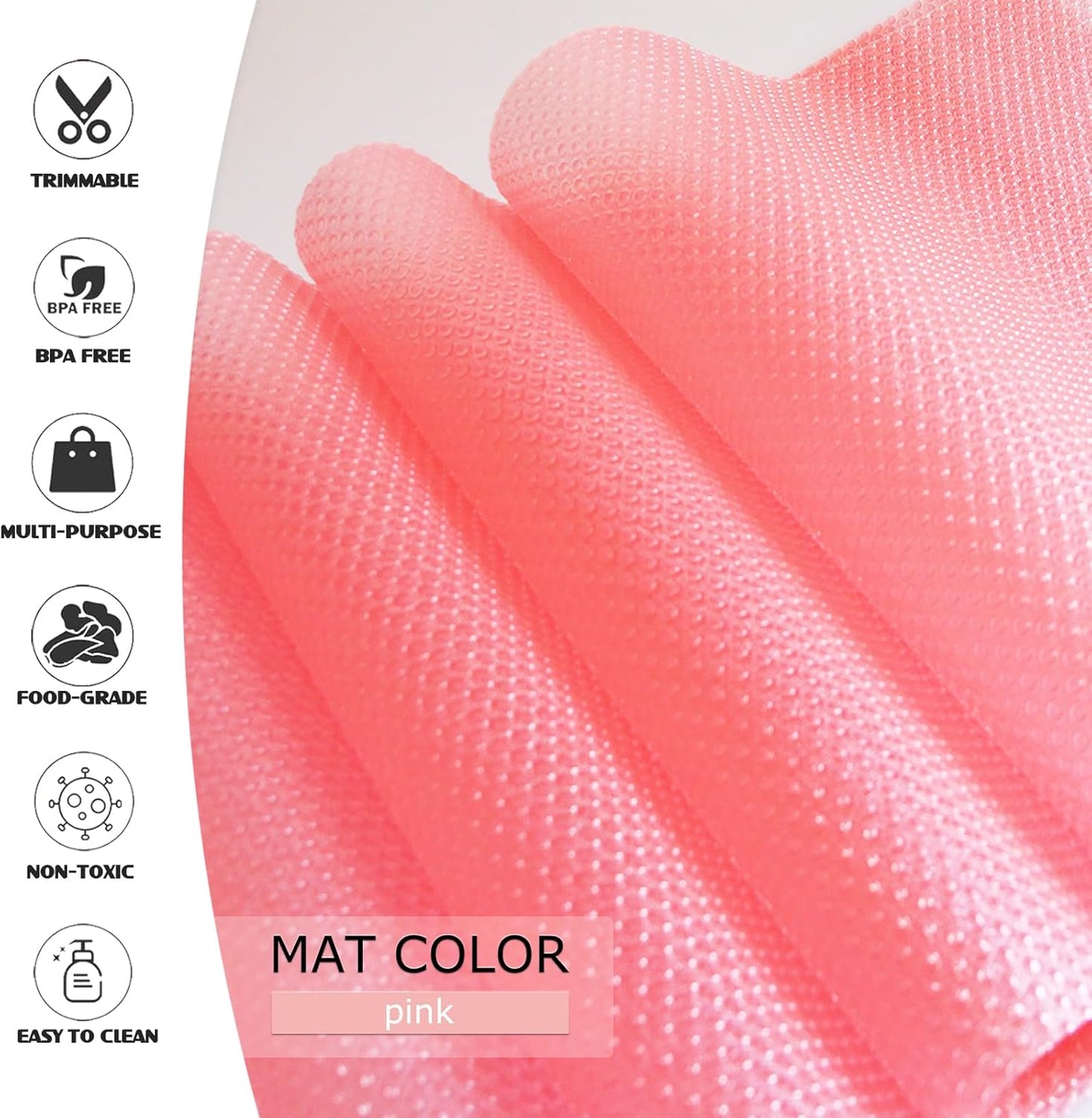 10Pcs Refrigerator Liners, Washable Fridge Liner Shelf Mats Refrigerator Pads for Cupboard Cabinet Drawer Home Kitchen Accessories Organization (Pink)