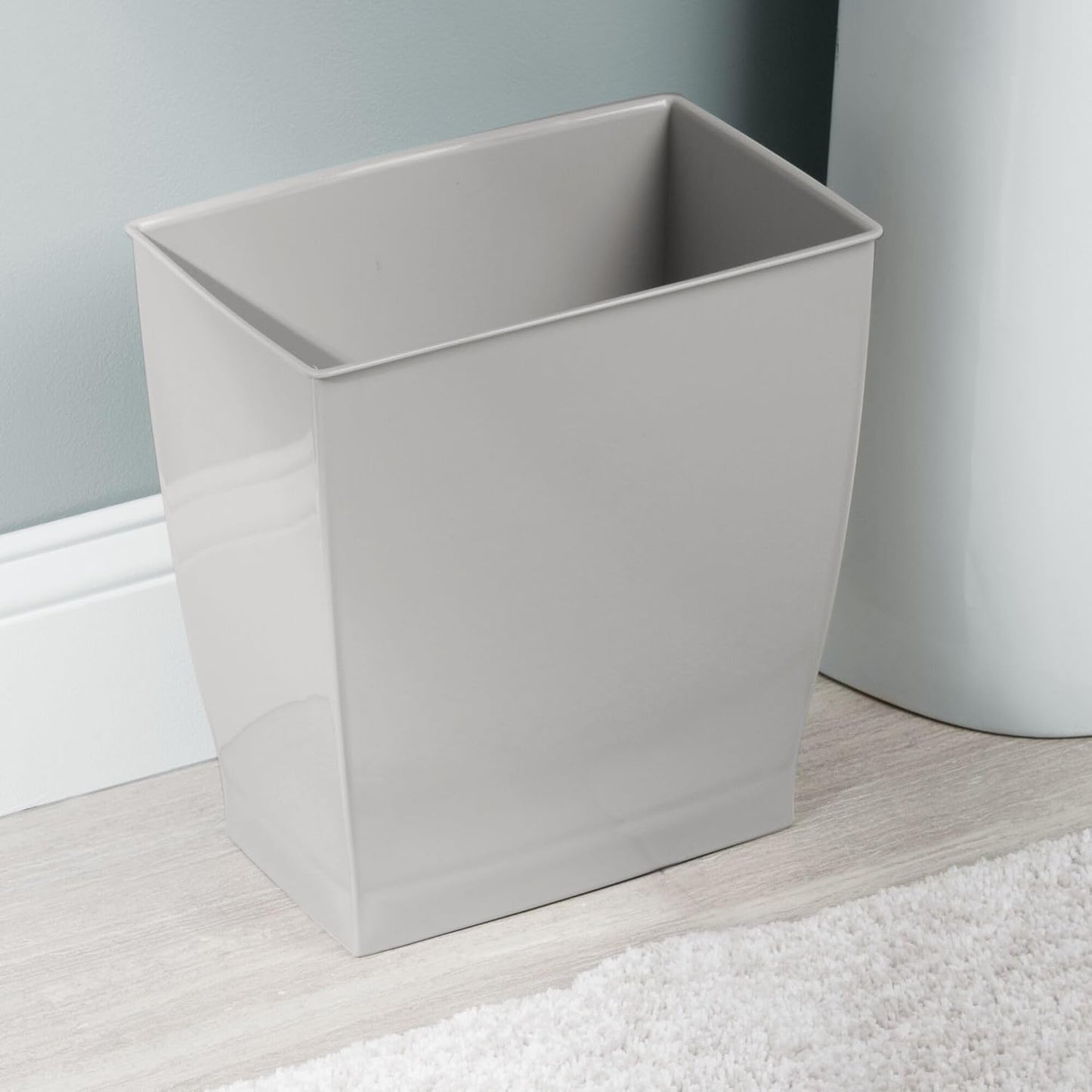 iDesign Small Rectangular Bathroom Trash Cans - Set of 2 - Gray