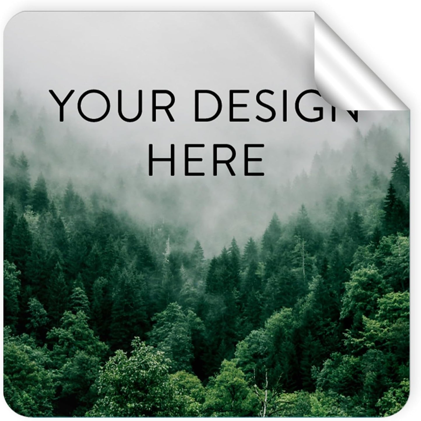 100 Custom Vinyl Stickers - Upload Your own Image, Text, Design, Logo - Personalized Logo Labels for Handmade, Packaging, Bottle, Jars, Candle, Brand Stickers (Foggy Valley, 5x5 Square)
