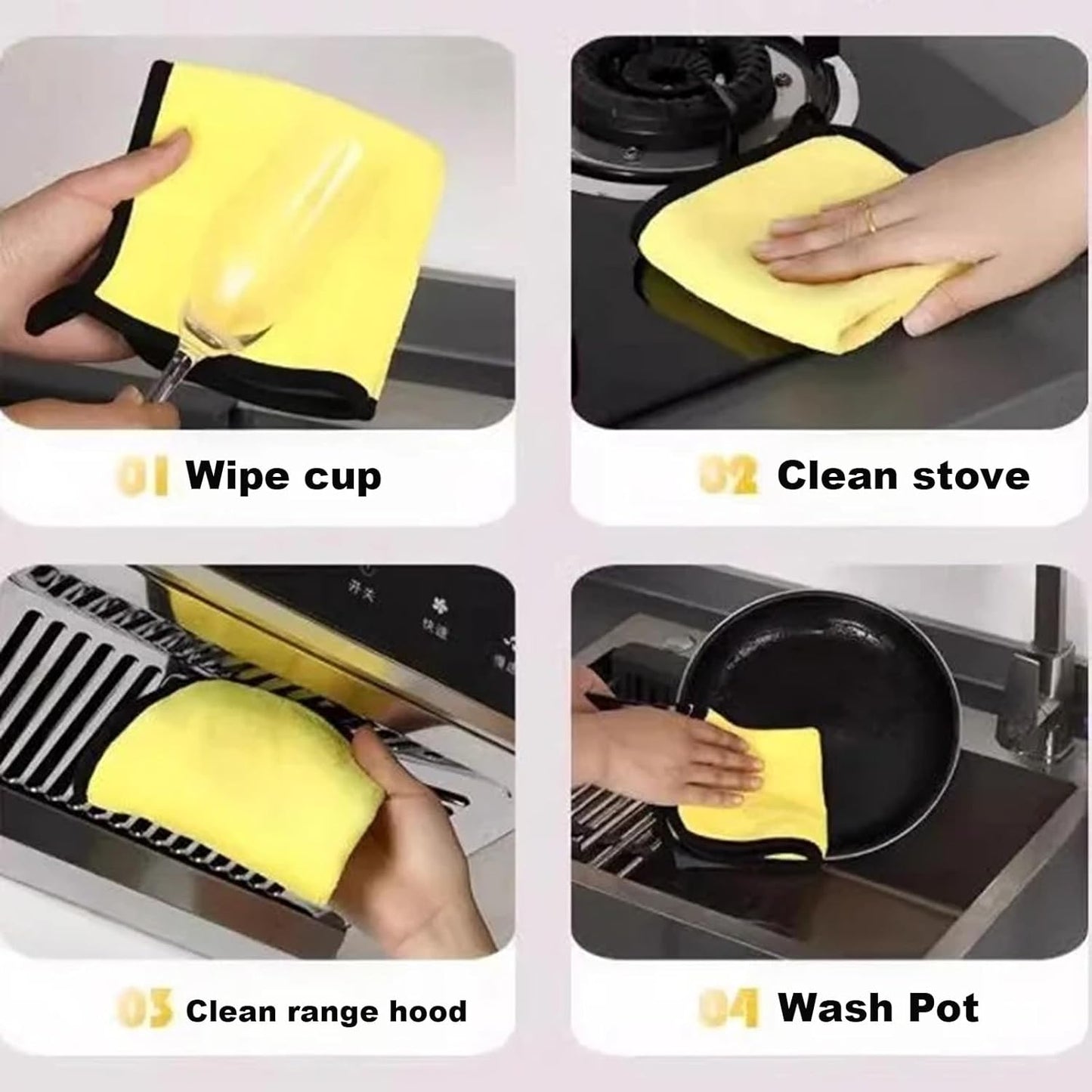 10 Pack Premium Microfiber Towels Coral velvet Washing and Detailing Towels for Car Detailing Household Cleaning Ultra-Soft Super Absorbent, Lint Streak-Free 11.8"x15.7” Cleaning Cloth (Yellow/Grey)