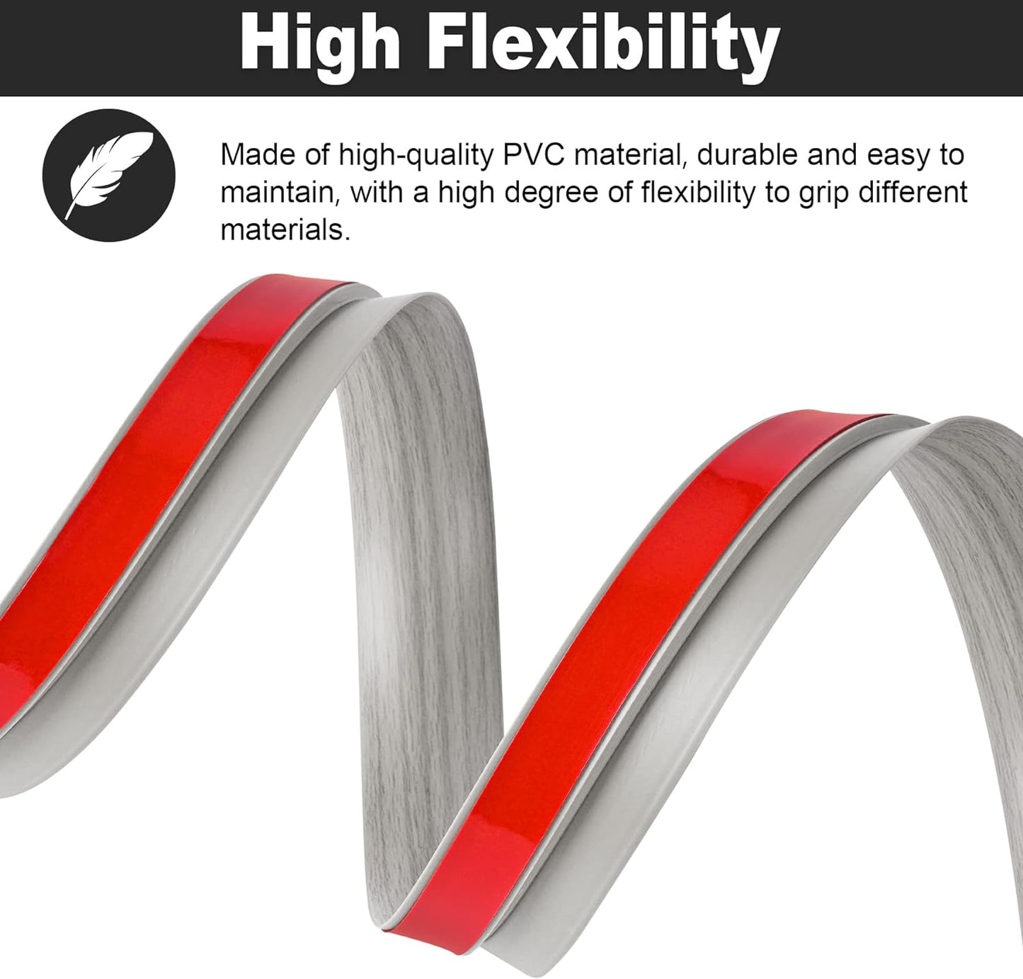 10Ft Carpet Floor Transition Strip, Self Adhesive Floor Edging Trim Strip, PVC Threshold Cover for Doorway, Floor Divider Strip Suitable for Threshold Height Less Than 5 mm - Gray Forest