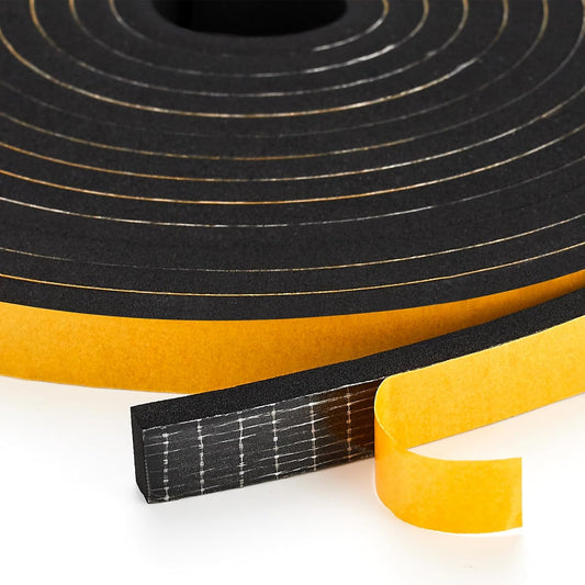 10 Feet Weather Stripping Door Seal, 4" Wide X 1/16" Thick Door Seal Strip High Density Foam Tape Adhesive Strip for Door Soundproofing,Window Insulation (4" x 1/16" x 10FT,Black)