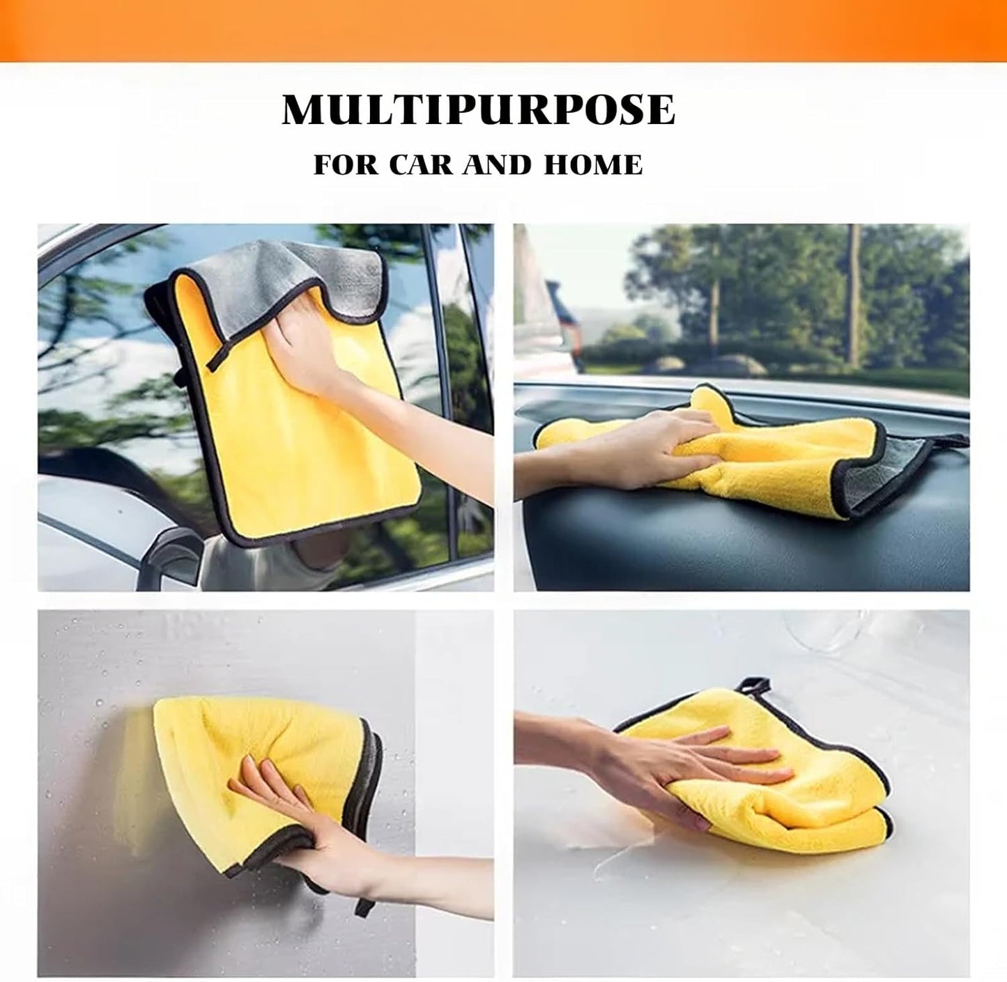 10 Pack Premium Microfiber Towels Coral velvet Washing and Detailing Towels for Car Detailing Household Cleaning Ultra-Soft Super Absorbent, Lint Streak-Free 11.8"x15.7” Cleaning Cloth (Yellow/Grey)