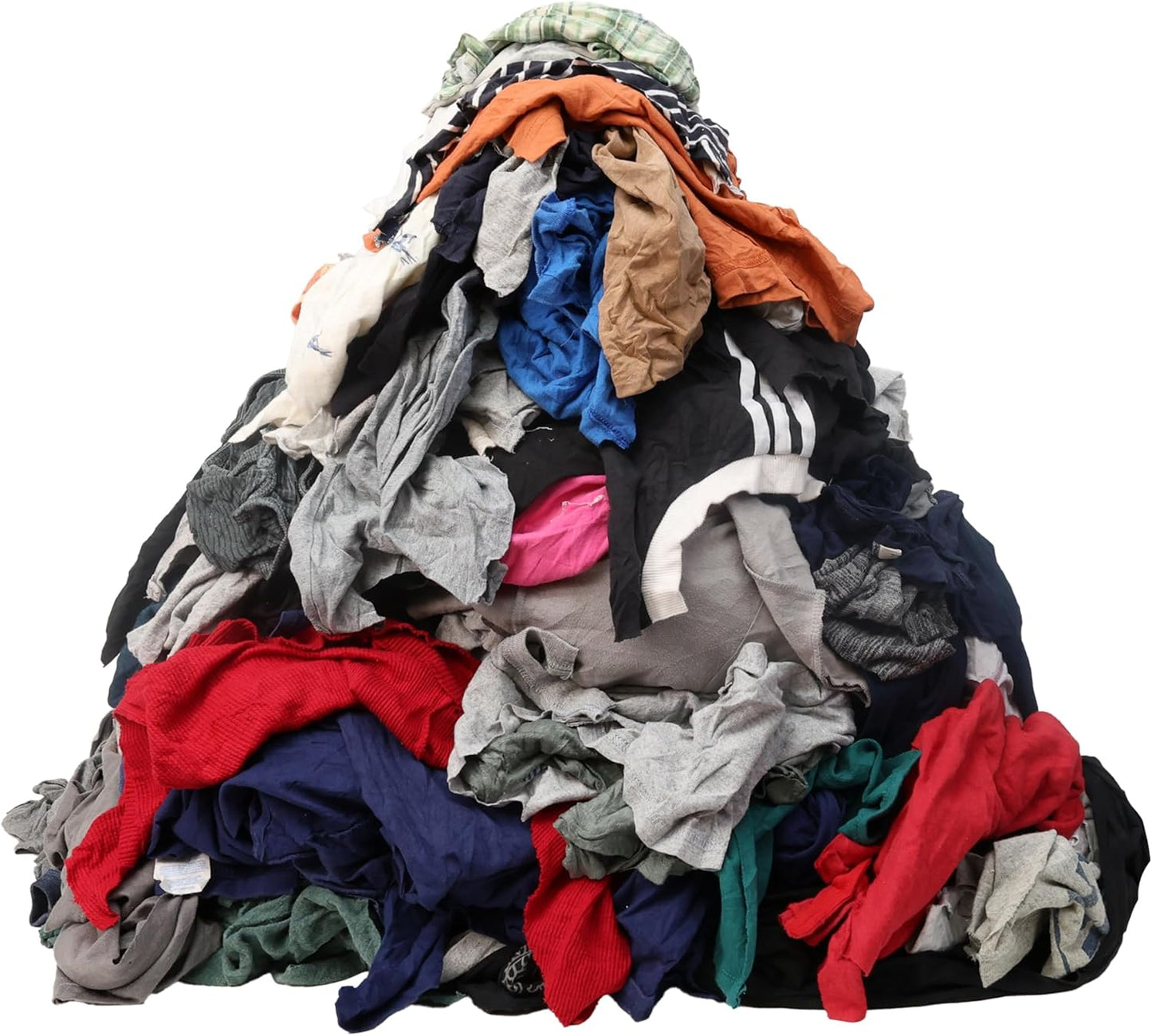 Huck & Terry Tshirt Bag of Rags Multicolored (50LB), Cotton Blend, Paint Cloth and Multipurpose, Kitchen, Auto, Staining Rags, Lint Free Absorbent Washable 18 x 18 in