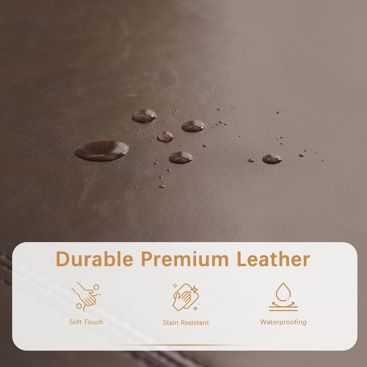 HUIMO Faux Leather Storage Ottoman Bench 50.3 Inch Extra Long PU Upholstered Bedroom Bench with Large Storage Space for The Living Room, Entryway, Bedroom Hold Up to 300lbs (Brown)