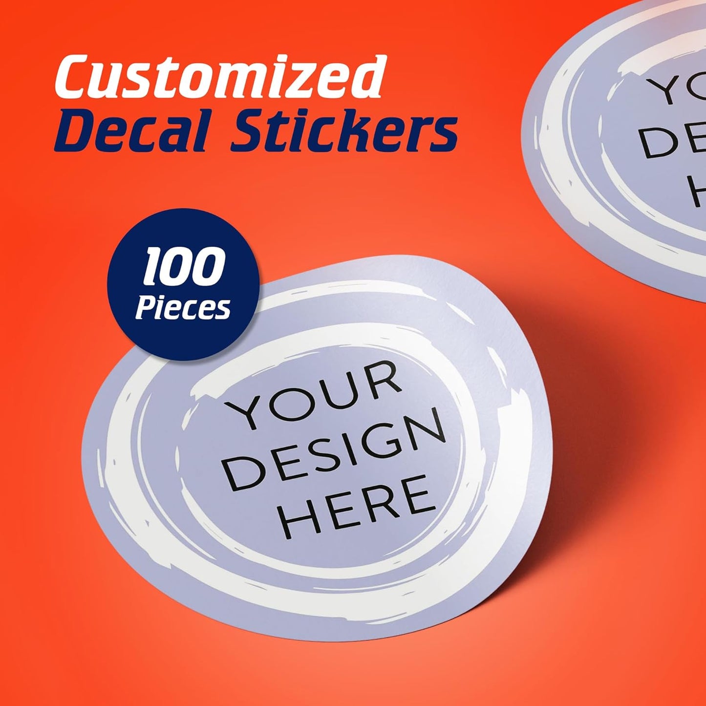 100 Custom Vinyl Stickers - Upload Your own Image, Text, Design, Logo - Personalized Logo Labels for Handmade, Packaging, Bottle, Jars, Candle, Brand Stickers (Lavender Swirls, 2x2)