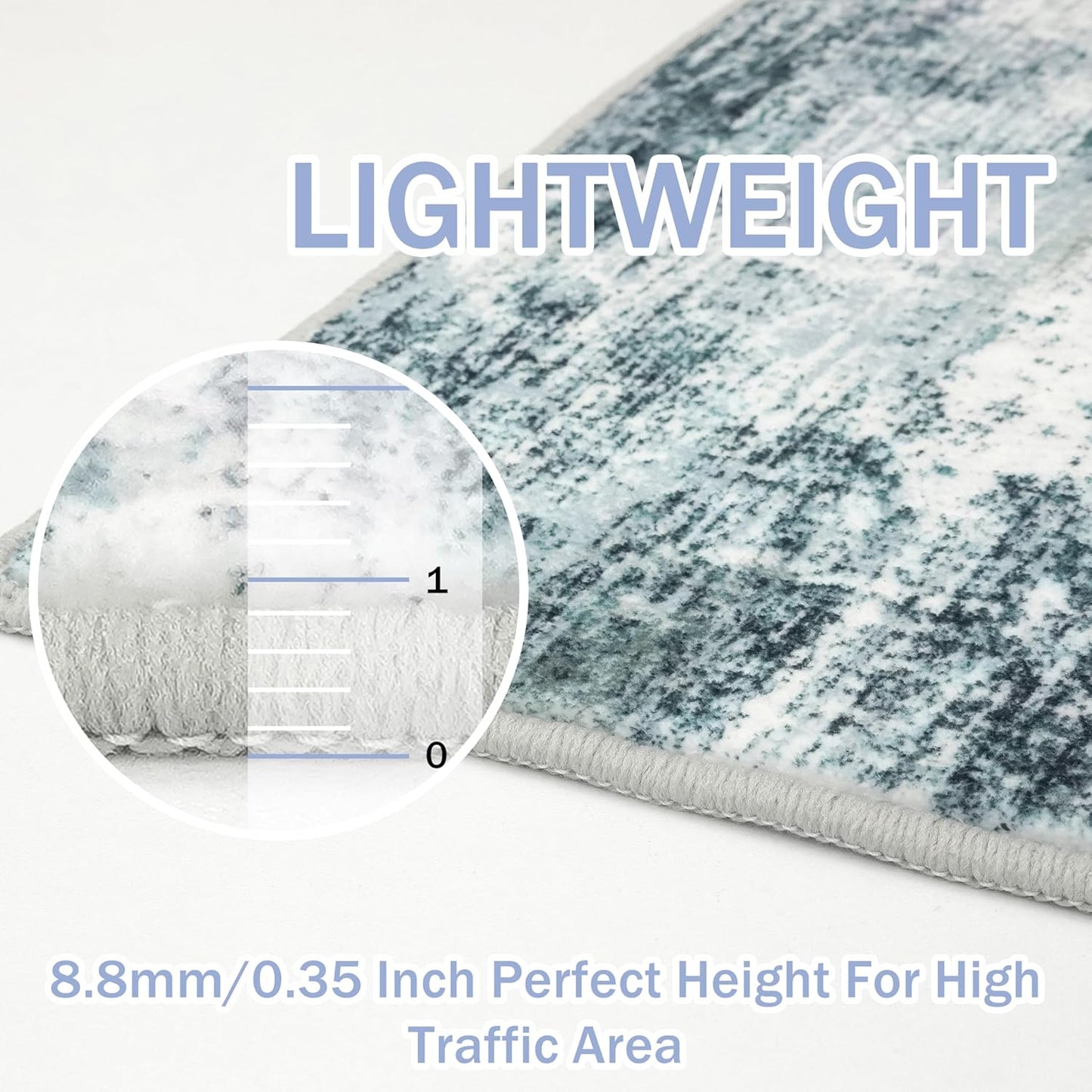 IOHOUZE Small Abstract Area Rug 2x3 Ft Entryway Rugs Washable Door Mat Indoor Entrance, Rubber Backed Throw Rugs, Printed Faux Wool Non Slip Floor Carpet for Foyer Front Door Sink, Sage Grey