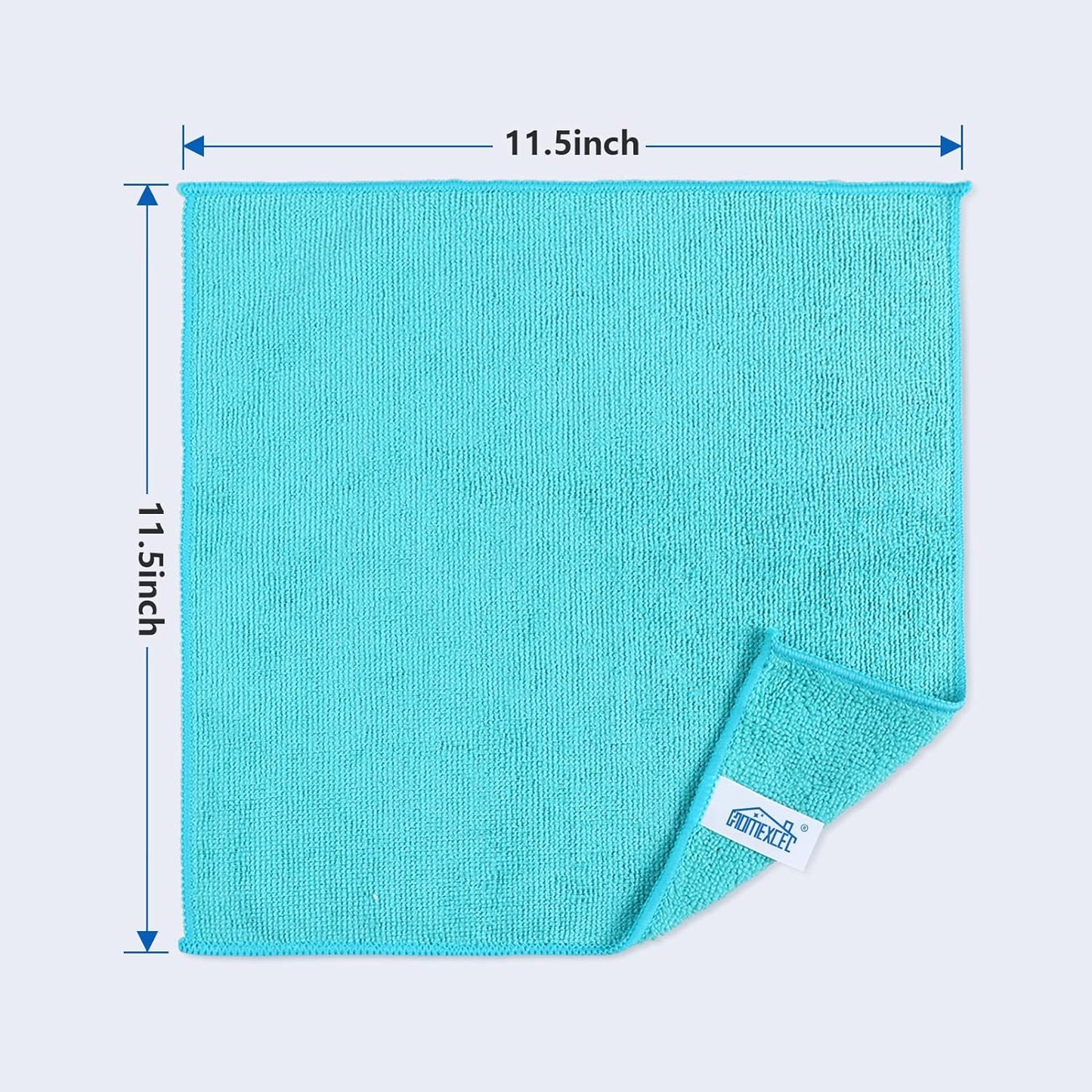 HOMEXCEL Microfiber Cleaning Cloth,100 Pack Cleaning Rags, Cleaning Towels with 4 Color Assorted, 11.5"X11.5" Shop Towels (Green/Blue/Yellow/Pink)