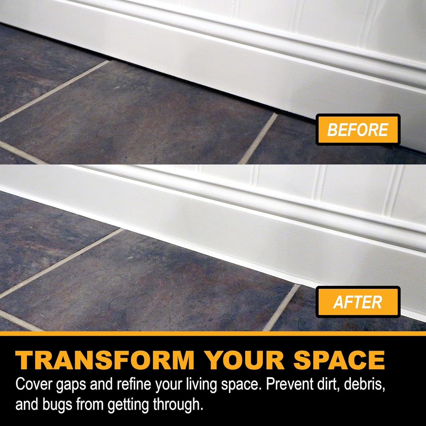 InstaTrim The Original Flexible Trim - 10ft Dark Brown 1/2" Wide Caulk Tape - Adhesive Trim with Many Uses Including Caulking for Bathtubs, Sinks, Counters, Tile, Floors - Made in USA