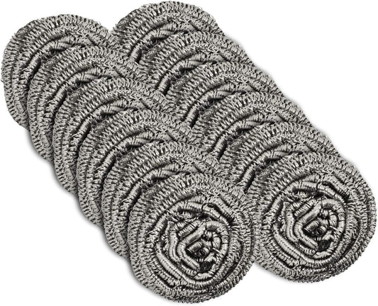 12 Pack Stainless Steel Scourers by Scrub It – Steel Wool Scrubber Pad Used for Dishes, Pots, Pans, and Ovens. Easy scouring for Tough Kitchen Cleaning.