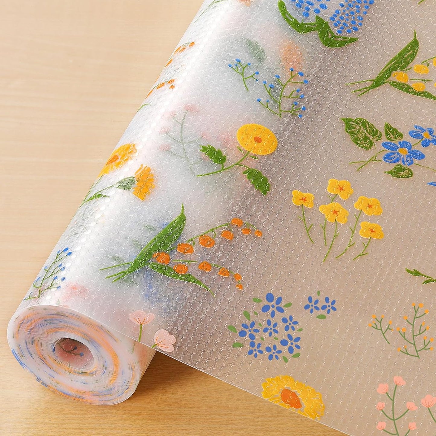 INNOLITES Non-Slip Shelf Liner – Cabinet & Drawer Liner Non-Adhesive – Waterproof Oil-Proof – Durable EVA with Floral for Kitchen Cabinets Refrigerator – BPA-Free, Easy to Cut 23.6" x 236"