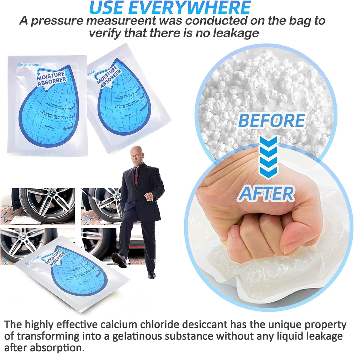 100 Gram 30 Packs Moisture Absorbers, Dehumidifier Bags for Bathrooms, Basements, Rvs, Humidity Packets for Closet