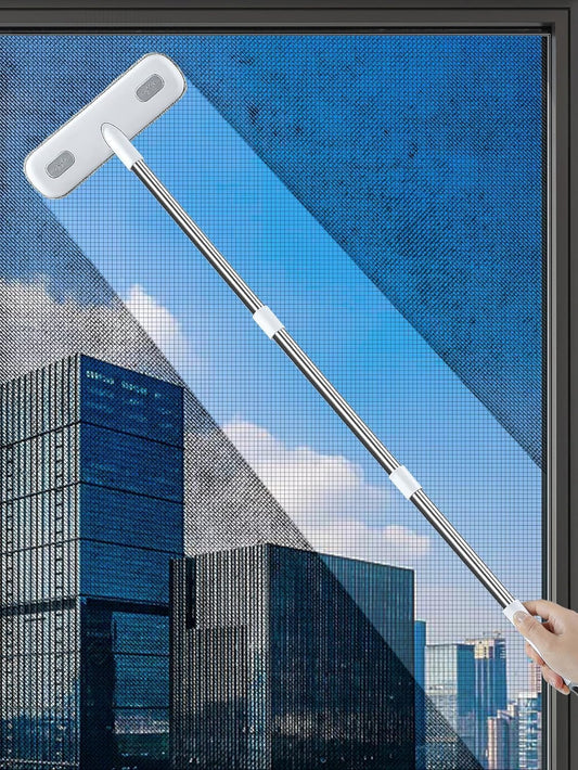 IMHO Cleaning Brush for Window Screen, Screen Cleaner Tool, 2 in 1 Mesh Screen Cleaning Brush, Small Brush for Patio, Door, Porch Screens, White &Grey Brush Cleaners for Screen