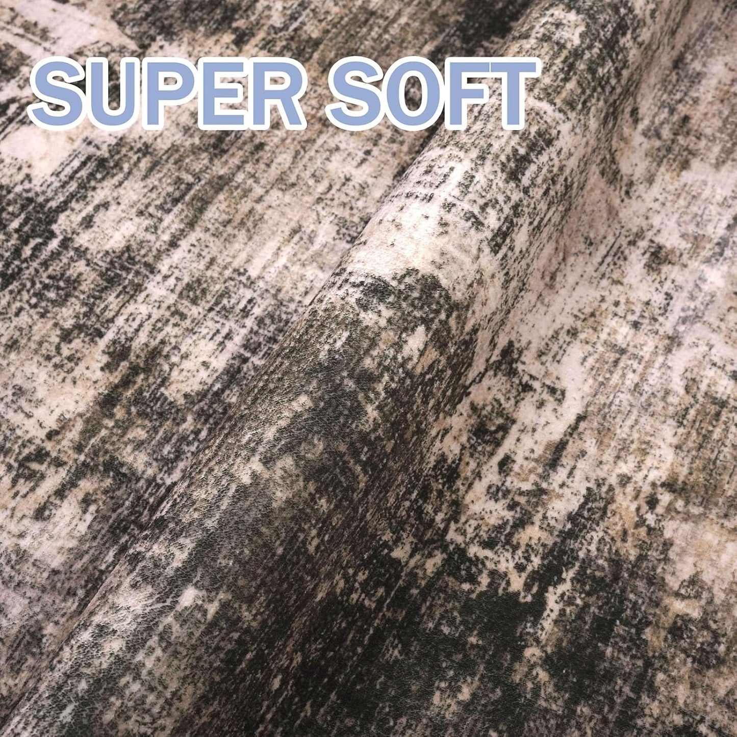 IOHOUZE Abstract Runner Rug 2x6 Ft Washable Runners for Hallways, Non Slip Kitchen Runner Printed Faux Wool Entryway Runner Indoor, Modern Abstract Floor Carpet for Hall Kitchen Bedroom, Brown/Rust