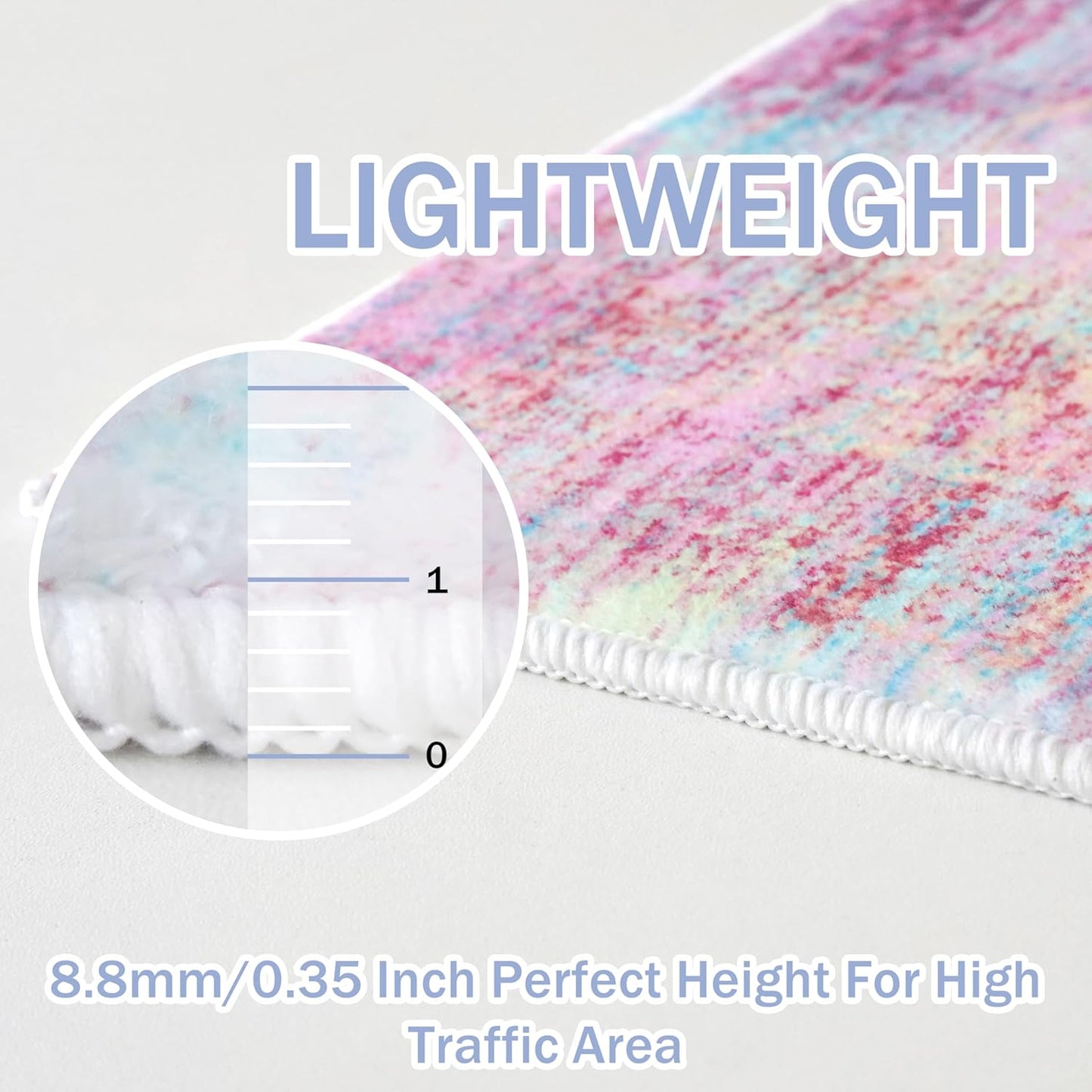 IOHOUZE Abstract Runner Rug 2x12 Ft Washable Runners for Hallways, Non Slip Kitchen Runner Printed Faux Wool Entryway Runner Indoor, Modern Abstract Floor Carpet for Hall Kitchen, Pink Teal