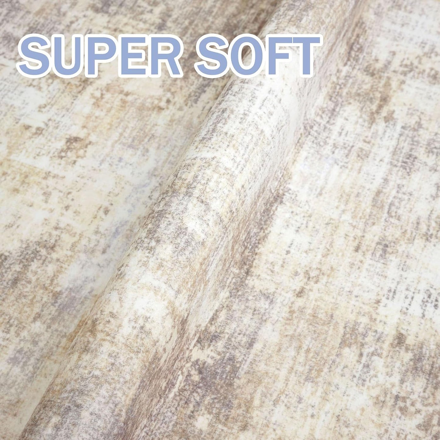 IOHOUZE Abstract Area Rugs 8x10 Ft Washable Large Rugs for Living Room, Non Slip Dining Room Rug, Printed Faux Wool Rugs for Bedroom, Floor Carpet for Office Nursery Playroom, Beige Brown