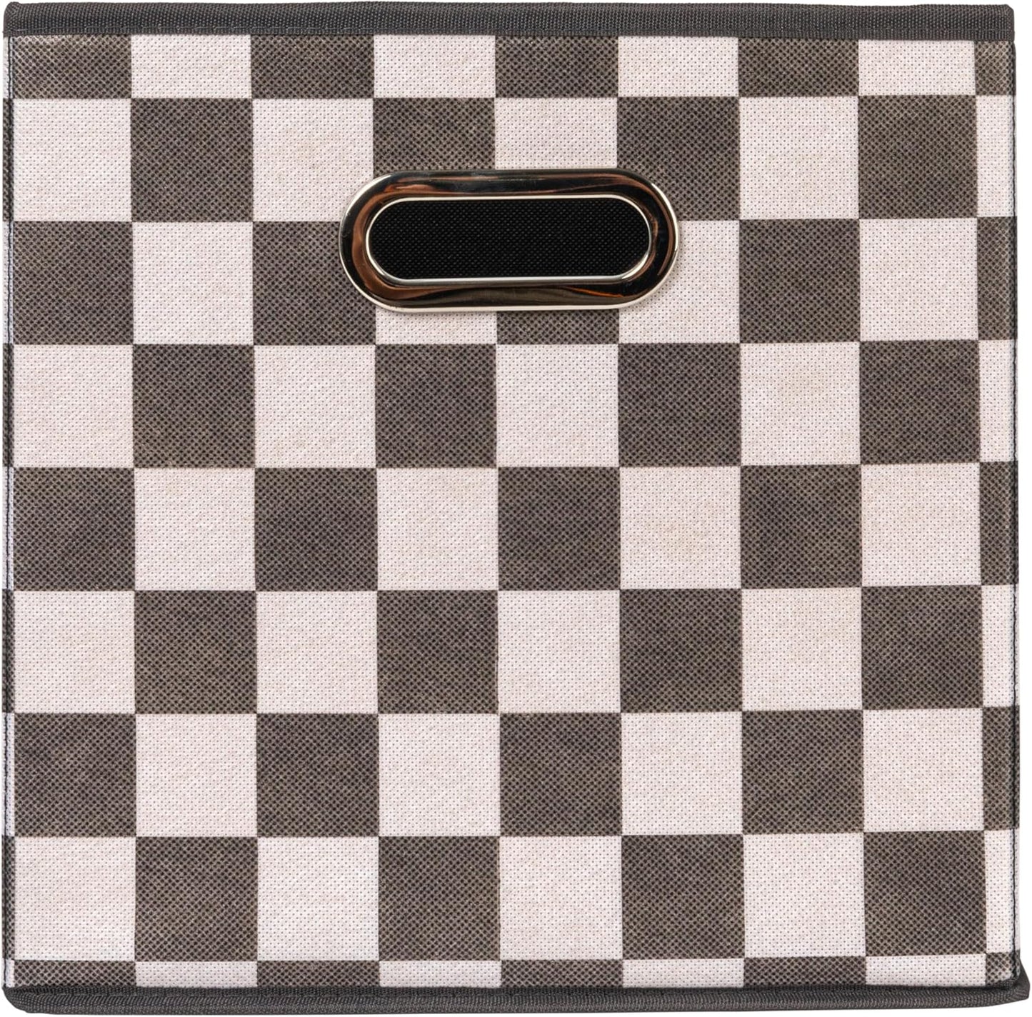 Household Essentials Fabric Storage Bins 6 Piece Set, Checkerboard White and Black